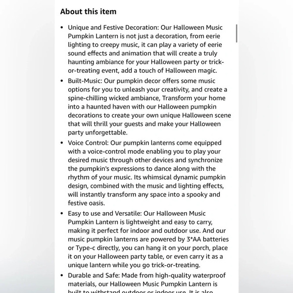 Halloween Pumpkin String Lights With Music - Picture 11 of 11